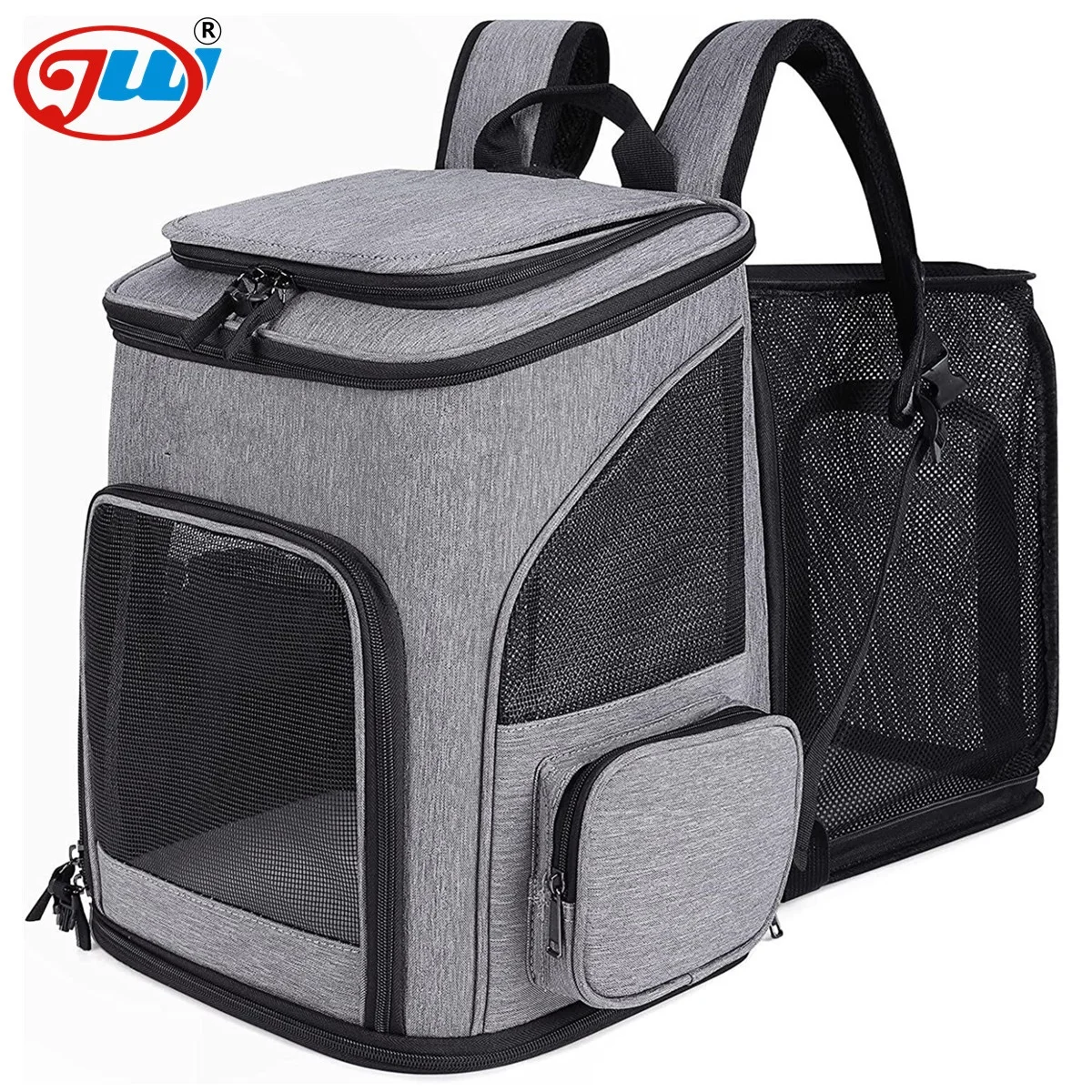 Pet Carrier Backpack Expandable for Cats Dogs Under 18 LB, Breathable Mesh Cat Backpack Carrier Bag, Dog Backpack Carrier