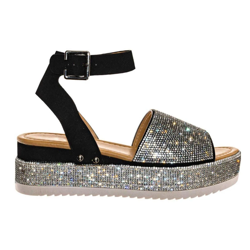 Luxury Designer Sandals Girls Chunky Sole slippers with Rhinestone for Women Platform Sandal non-slip casual shoes