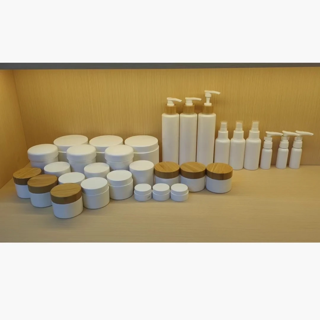 PLA 2 4 6 7 8 10 12 14 16oz 30 50g 200 420 500ml small frosted black white plastic cosmetic cream container jar with white lids