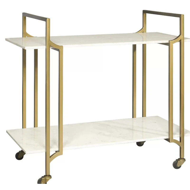 Hot Sale Fashion Luxurious Elegant Trend Gold Metal Bar Trolley Mobile Bar Cart
