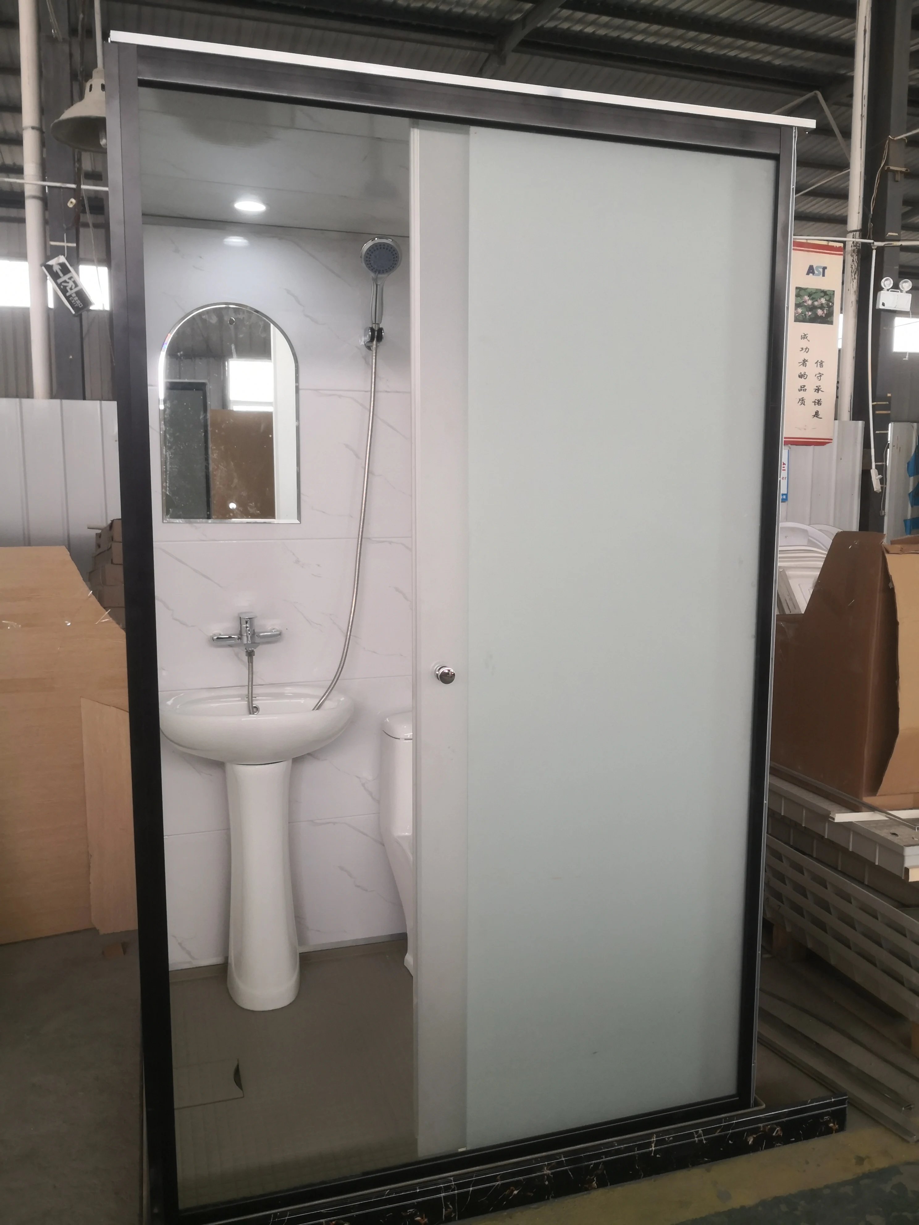 Portable RV shower room one piece ABS back wall shower cabin