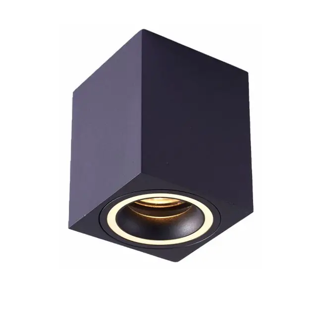 IP20 Exposed Cube DownLight-Empty Fixture Use light source LED or Halogen lamp GU10 Aluminium inner acrylic ring  96x96x125mm