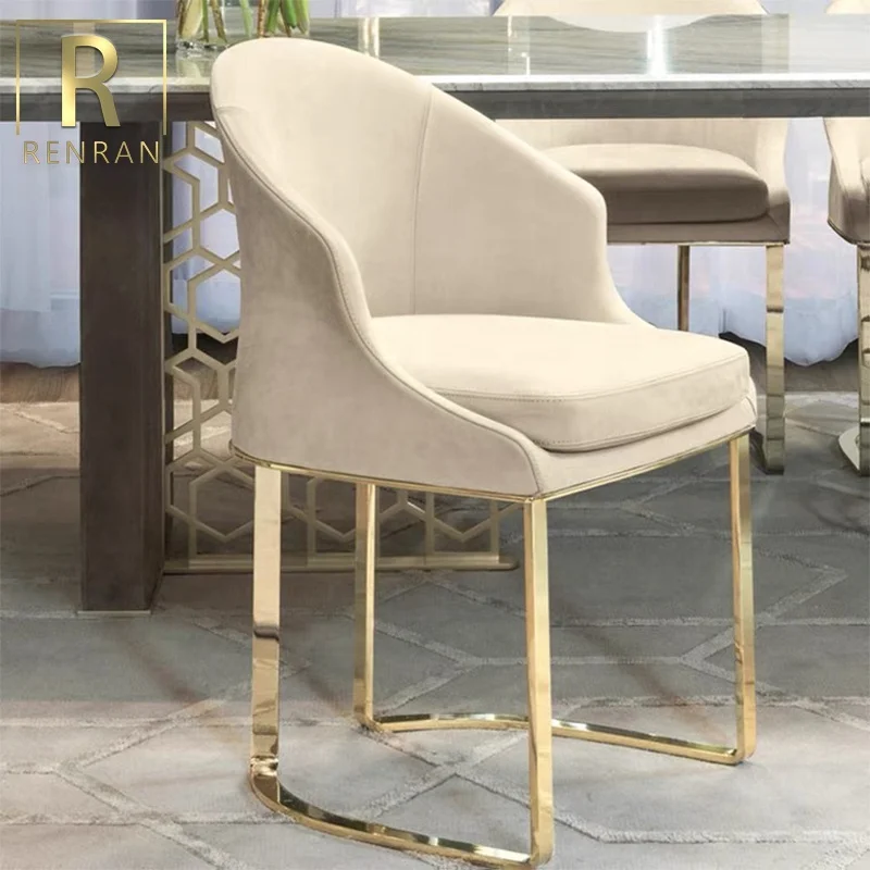Modern new style elegant luxury nordic dining chair for restaurant dining chair white leather velvet dining chairs