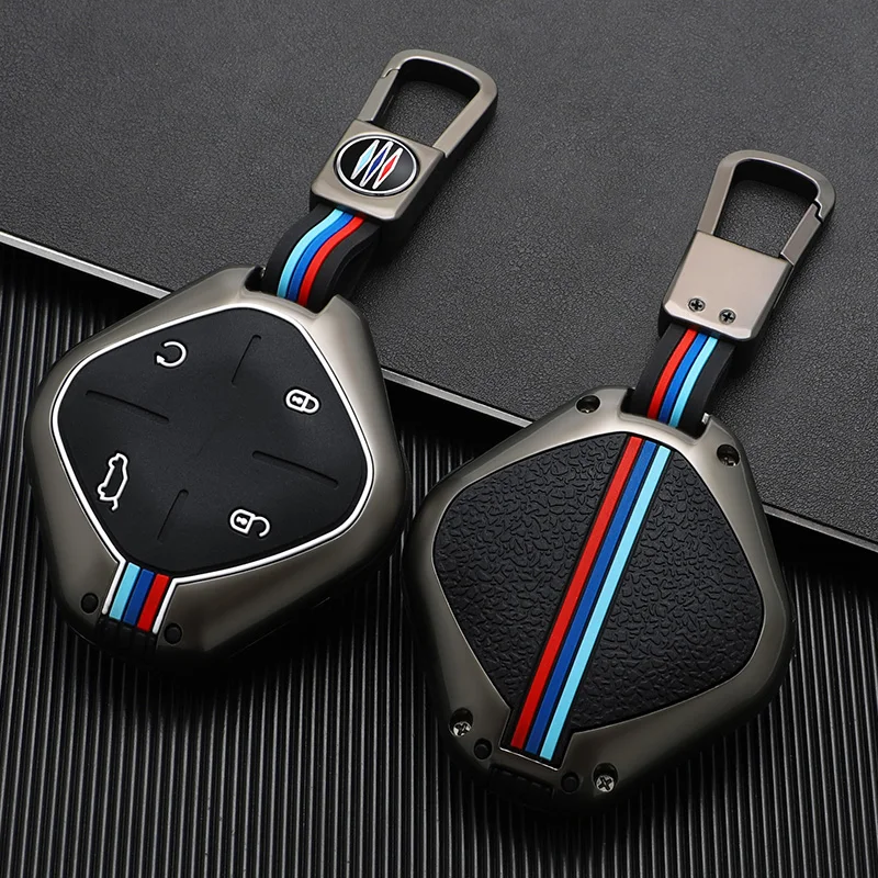 Zinc Alloy+Silicone Car Key Shell Case Cover Remote Control Smart Key Bag Covers Fit for JAC KMC Chery Jetour
