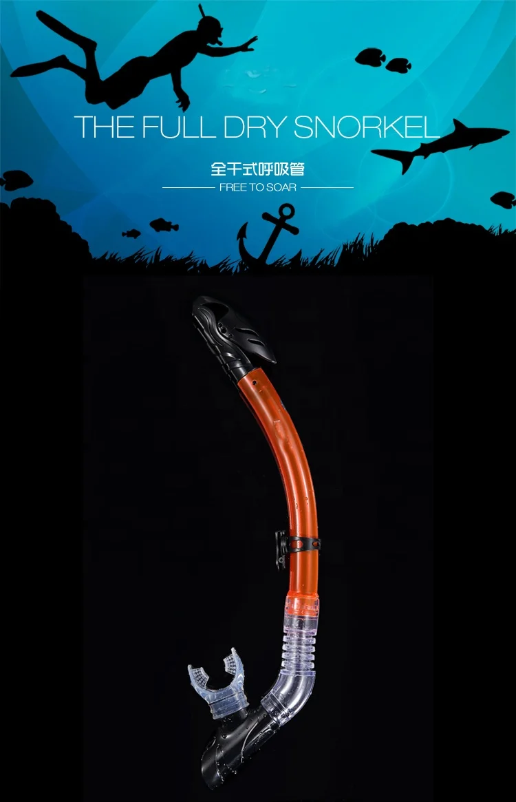 cheap silicone soft underwater scuba diving tude full dry snorkel
