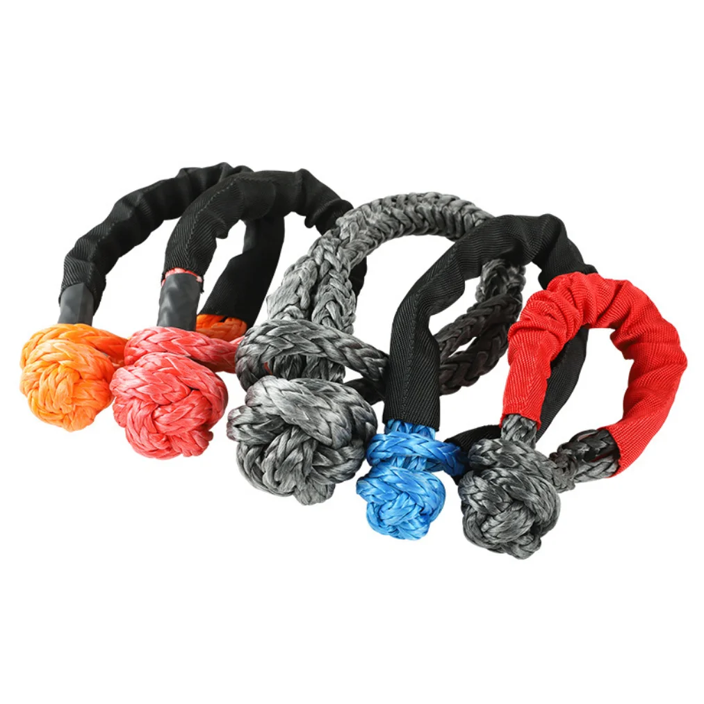28 Tons 62500 pounds Amazon Hot Selling OEM Customized Logo Recovery Tow Strap Rope UHMWPE Soft Shackle