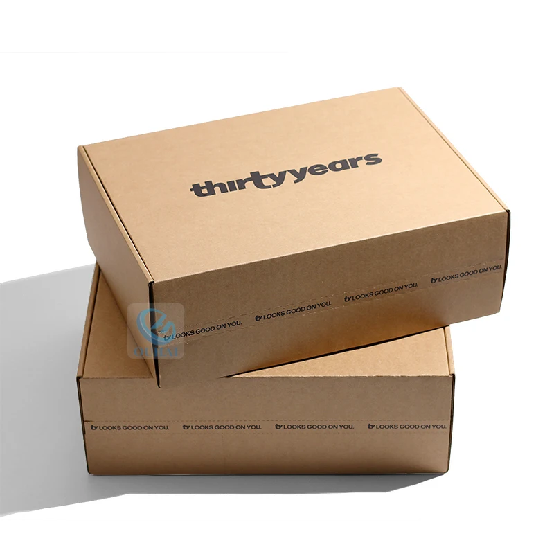 Recycled Corrugated Paper Cardboard Packaging Boxes Custom Eco Friendly Tear Strip Zipper Mailer Box for Clothing Package