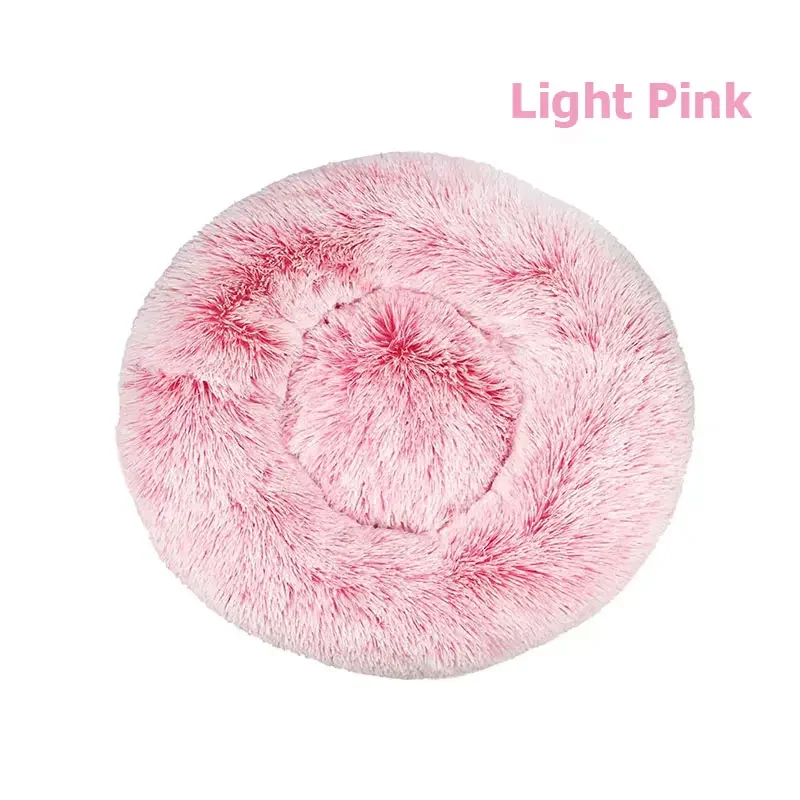 Factory Direct Custom Faux Fur Dog and Cat Bed Deep Sleep Donut Calming Mat Soft Washable With Dot Pattern for Small Animals