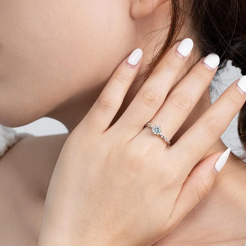 High Quality Adjustable Open Ring Diamond Ring Love Gift For Lover Wedding Moissanite Diamond Ring Women Fashion Jewelry