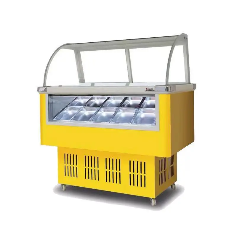 6/8/10/12 trays Mini Gelato Ice Cream Popsicle Display Freezer Showcase For Sale