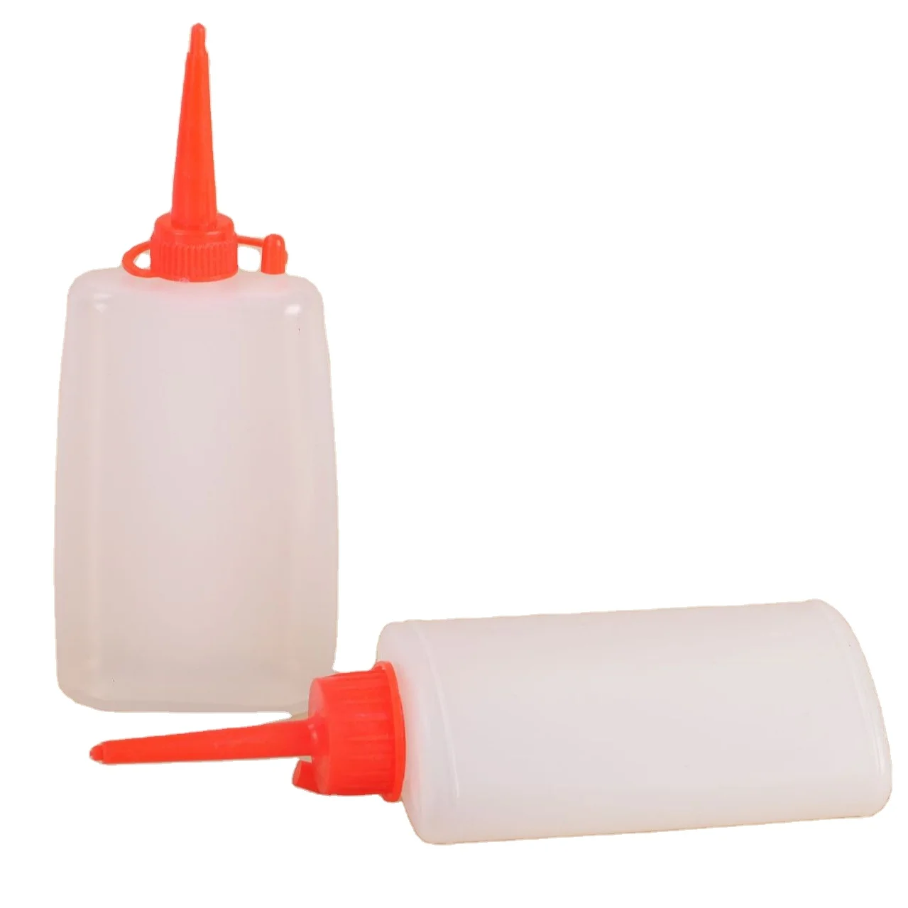 100ml 120ml super glue sewing machine lubricating oil painting packaging flat HDPE bottle with point nozzle