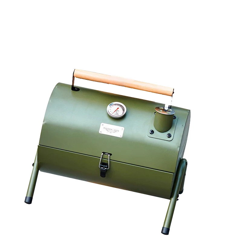 Temperature Display BBQ Grills Outdoor Fire Control BBQ Grill Stainless Steel Polished Portable BBQ Grills
