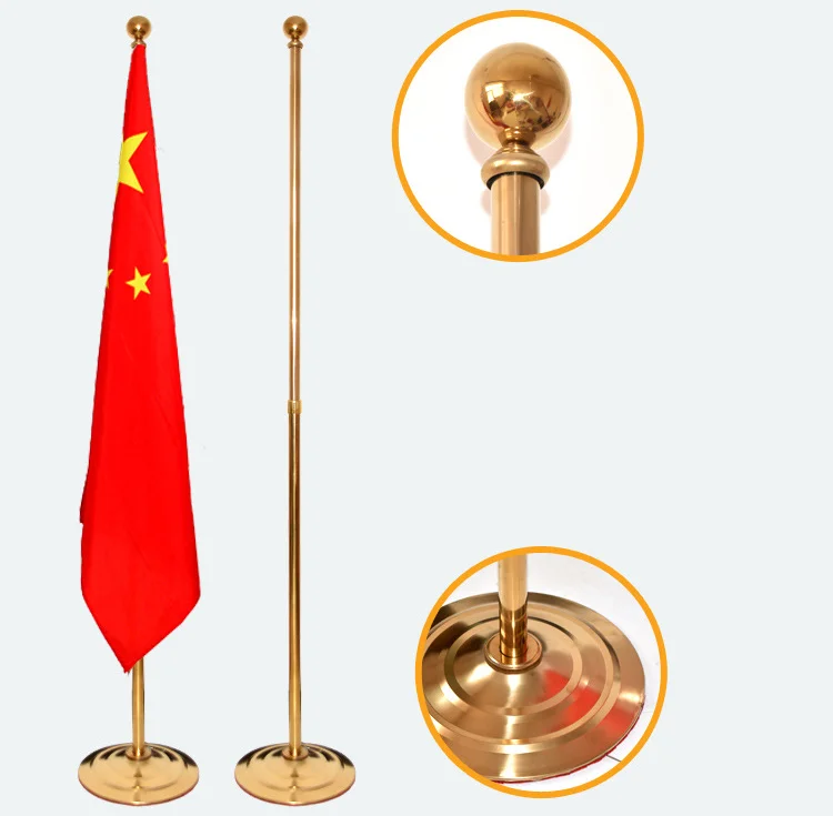 High Quality Indoor Standing Flagpole  2m 2.6m 3m Flag Pole For Conference Office Indoor Flag Pole Base