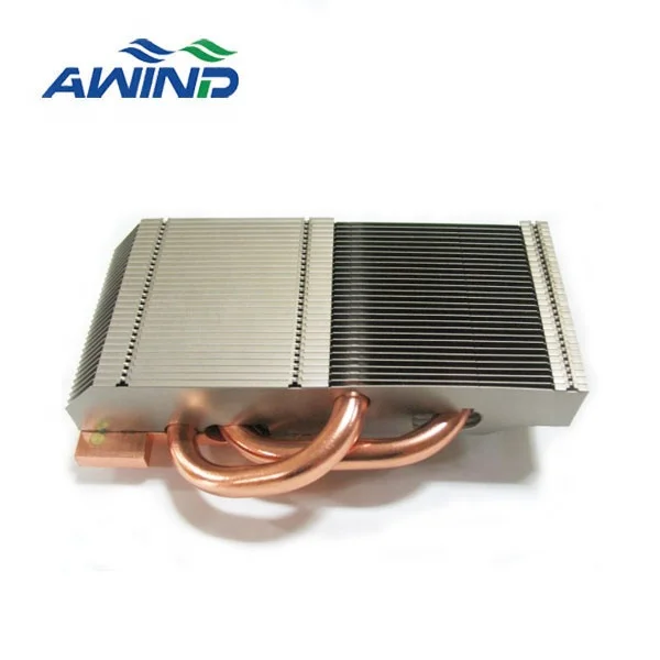 Custom aluminum profile zipper stacked fin heatpipe heat sink 100w 200w heatsinks