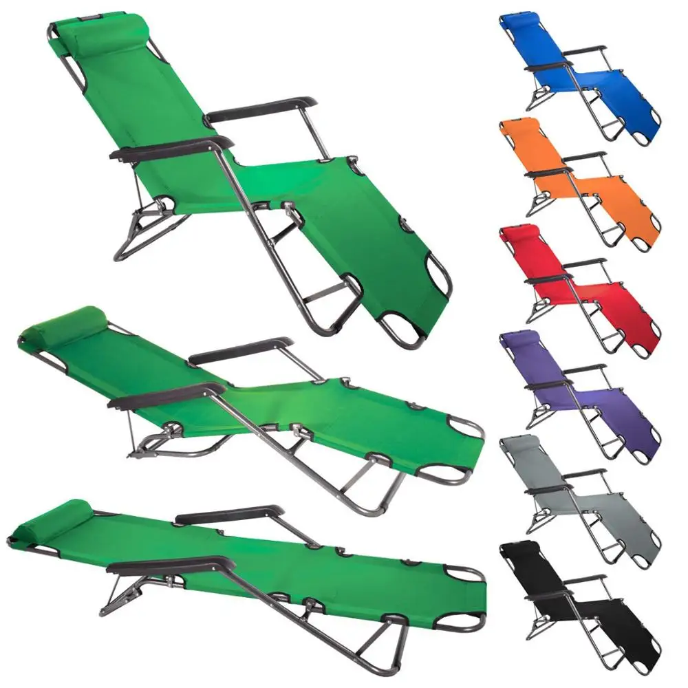 
Outdoor steel pipe metal leisure dual-use lazy lunch break folding chair recliner 