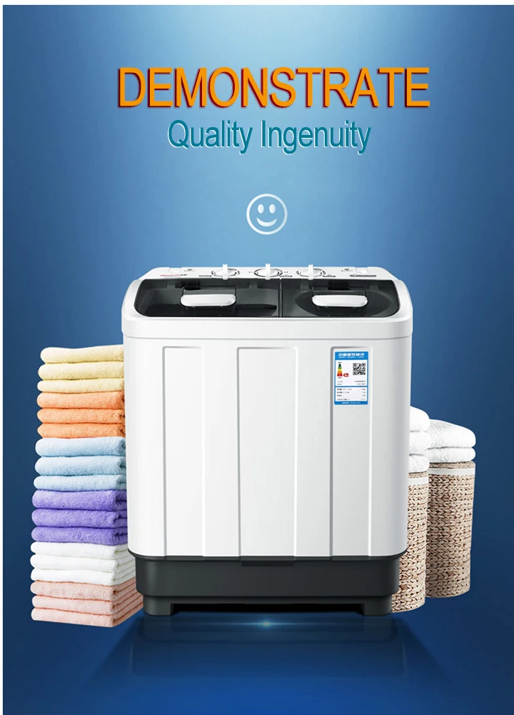 Double tub pulsator semi automatic Plastic clothes washing machine