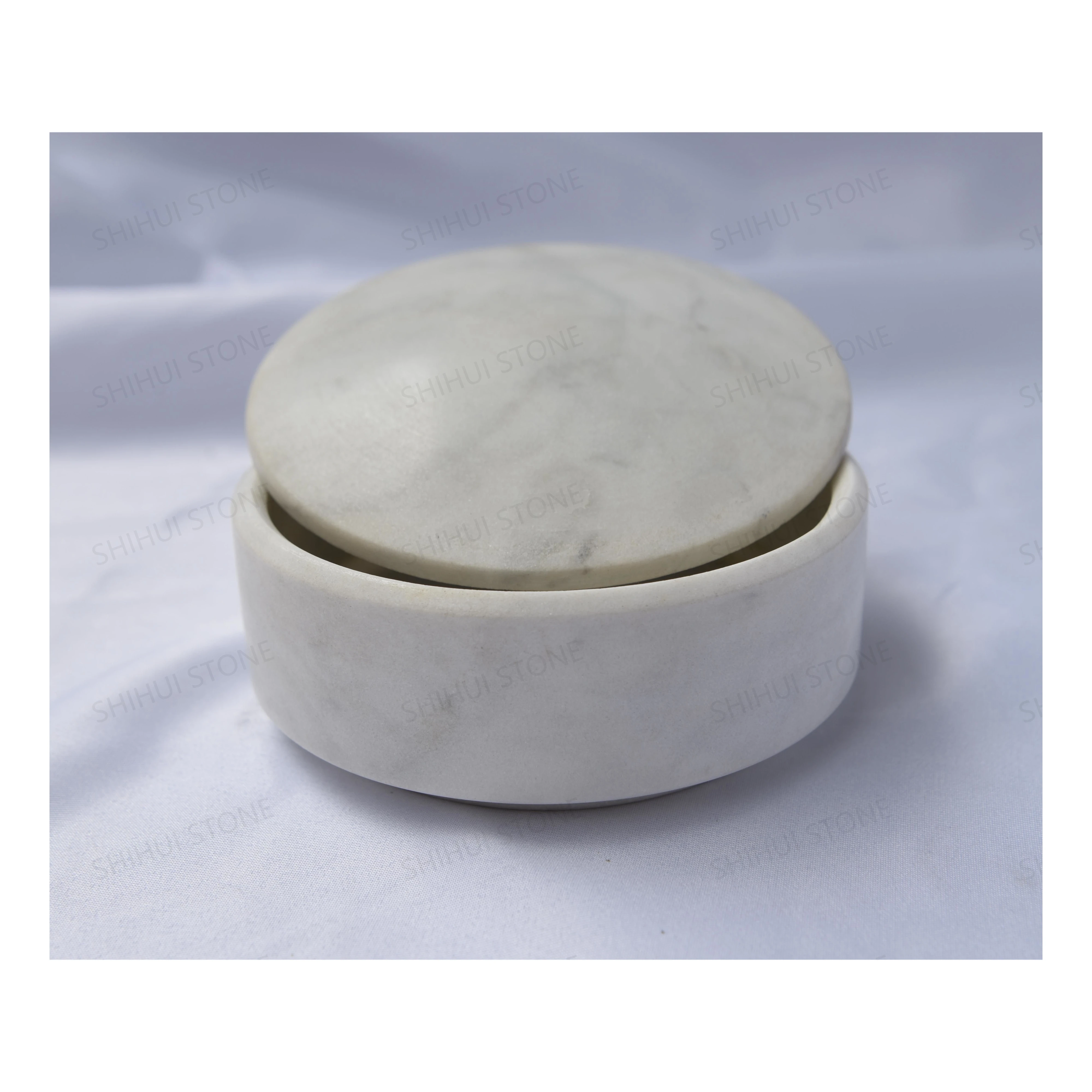 SHIHUI Customized Natural Stone Home Decoration Eyewear Watches Accessories Cararra White Marble Jewelry Box