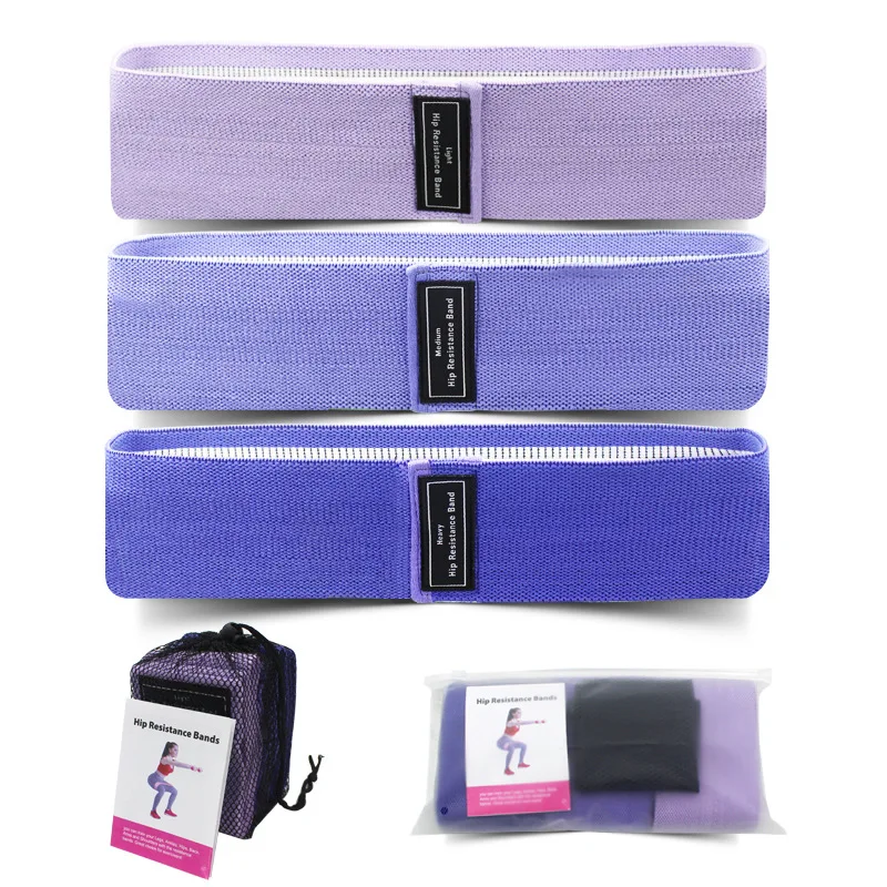B&M Custom Logo Fabric Gym Fitness Yoga Stretch Bands Set Women Pull Up Workout Hip Exercise Elastic Booty Loop Resistance Bands