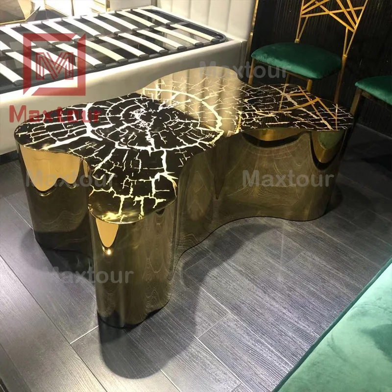 Luxurious Golden tree shape stainless steel coffee table for sale