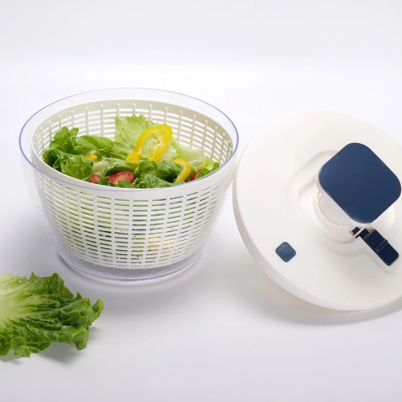Multi-Use Lettuce Vegetable Fruit Dryer Drainer Strainer Washer Prepping Large Salad Spinner with Bowl and Colander