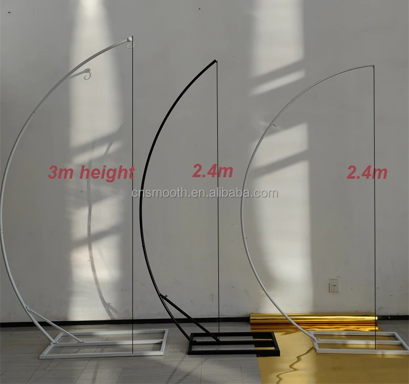 Wedding Hanging Light Chandelier Stand Frame Decoration Black Metal Crafts Backdrop Chandelier Stand With Light Half Moon