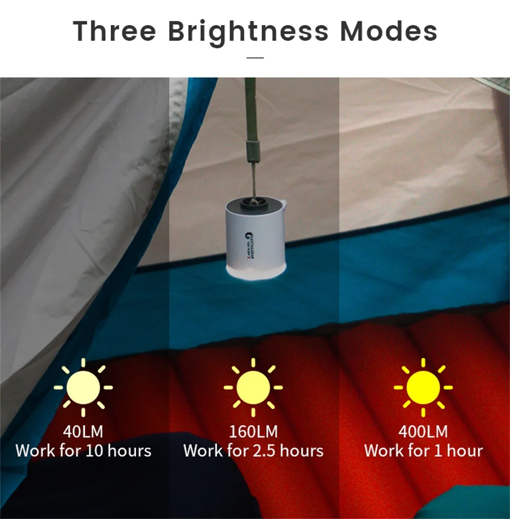 Air Pump Air Compressor and Lantern 3 in 1 Tiny Pump Inflate and Deflate Camping Light rechargeable Tiny Pump X