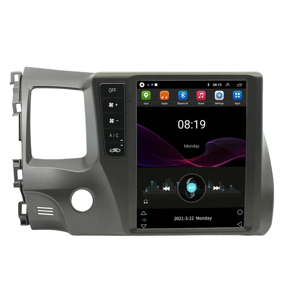 car radio For Honda Civic 8 2005 2006 2007 2008 2009 2011 Tesla Style stereo Video Player DSP Carplay Android GPS 2 din Audio