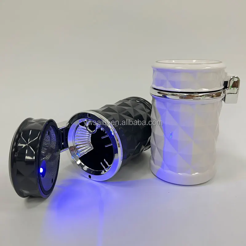 Car Ashtray With LED Light Ashtray Car Smokeless Smoke Cup Holder Storage Auto Accessories