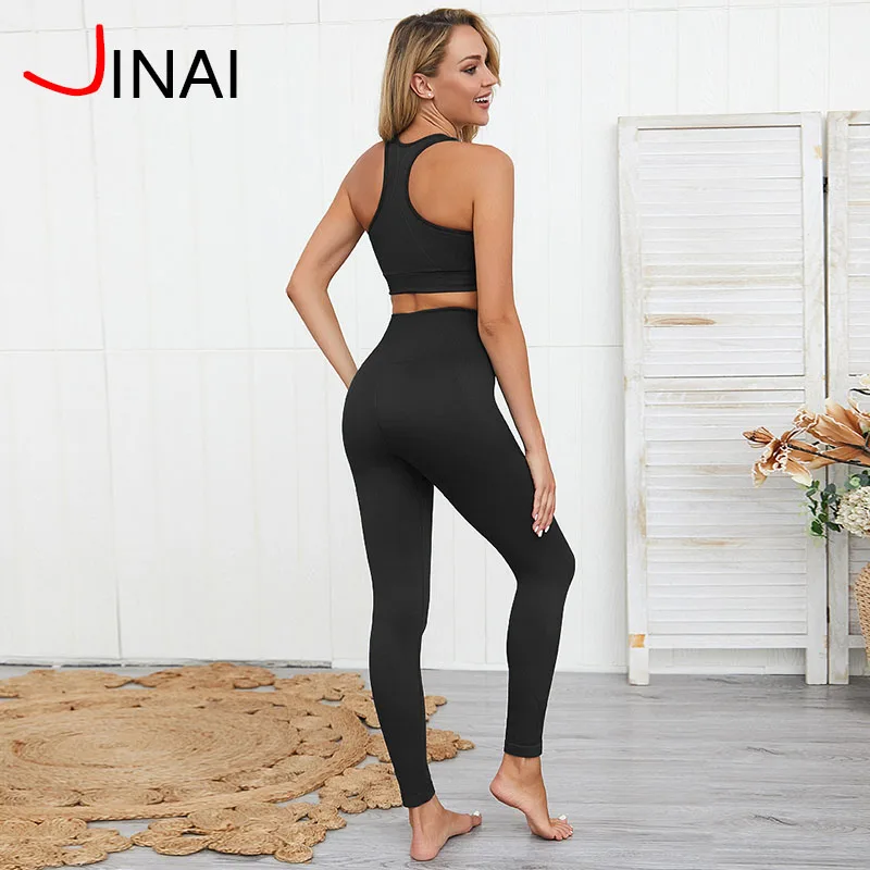 
2019 Quality Low MOQ Women Fitness Suits colorful seamless leggings and bra set 
