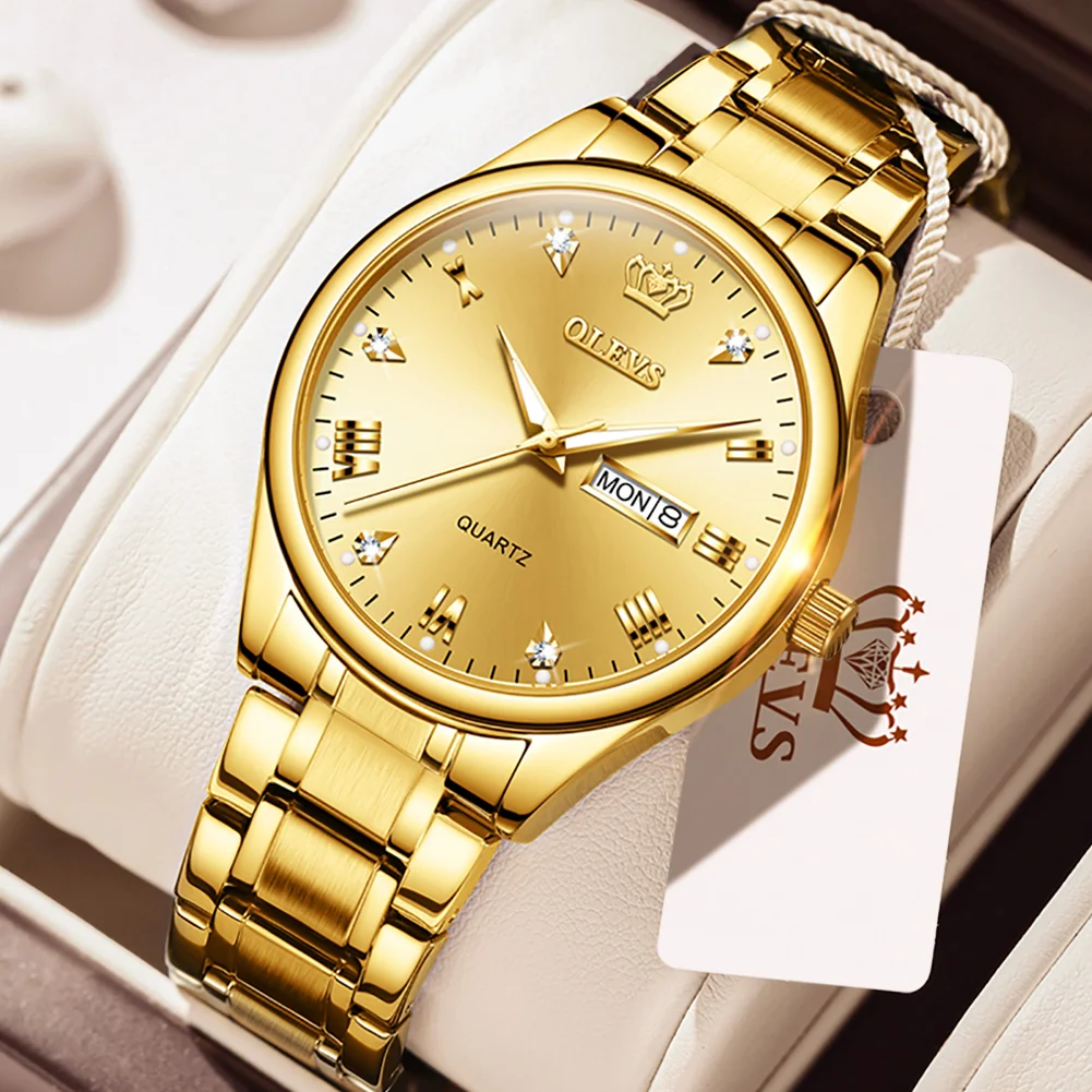 
OEM Custom Watch Manufacturer Price Wholesaler Waterproof Brand Watches Stainless Steel Quartz Date Day Alloy Wristwatches 