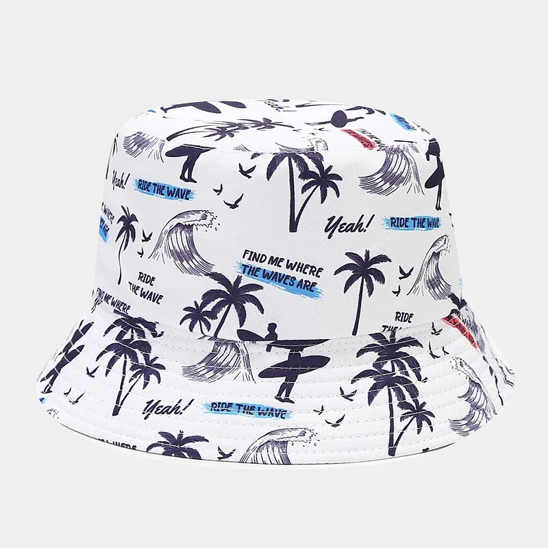 Wholesale Unisex Beach Summer Bucket Hats Customized logo Surfing printed Sport Outdoor Casual hat