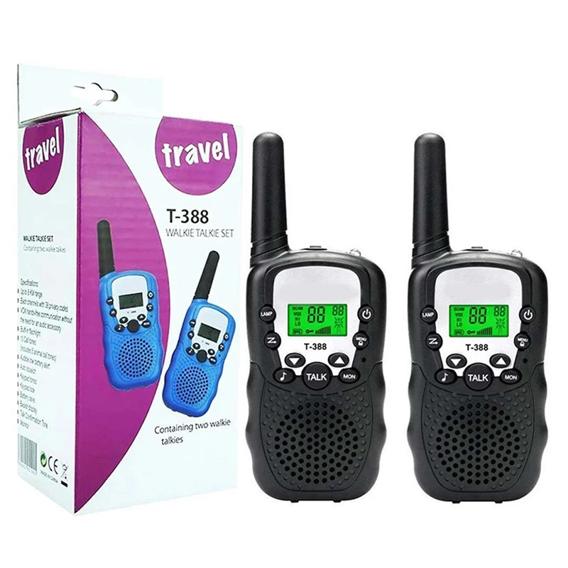 2 шт./пара ребенка портативный двухстороннее радио 3 км РАДИОТЕЛЕФОНА Walkie Talkie “иди и детей 22 канала с ЖК-экраном подсветкой фонарик
