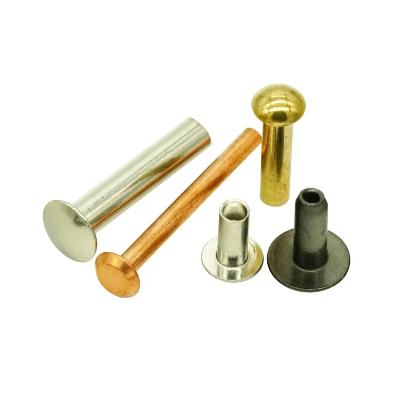 High quality custom rivets Stainless steel Copper Steel Brass semi tubular rivets