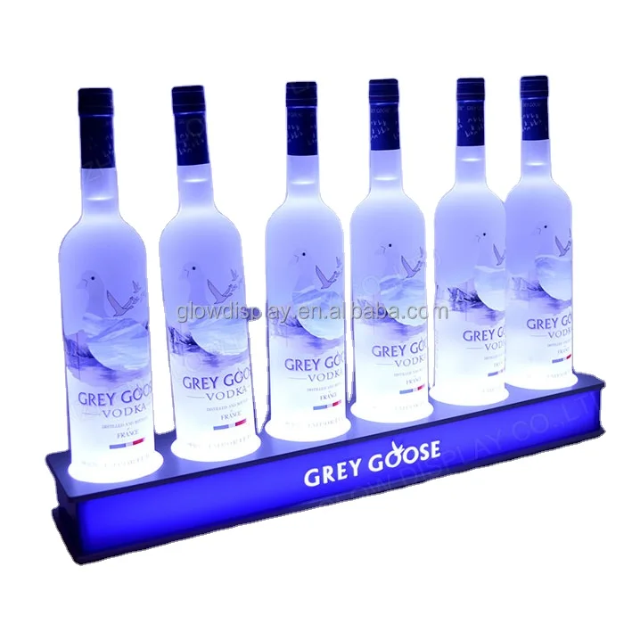 Wholesale Custom Grey Goose 5 Bottle LED Glorifier Display for nightclub bar lounge