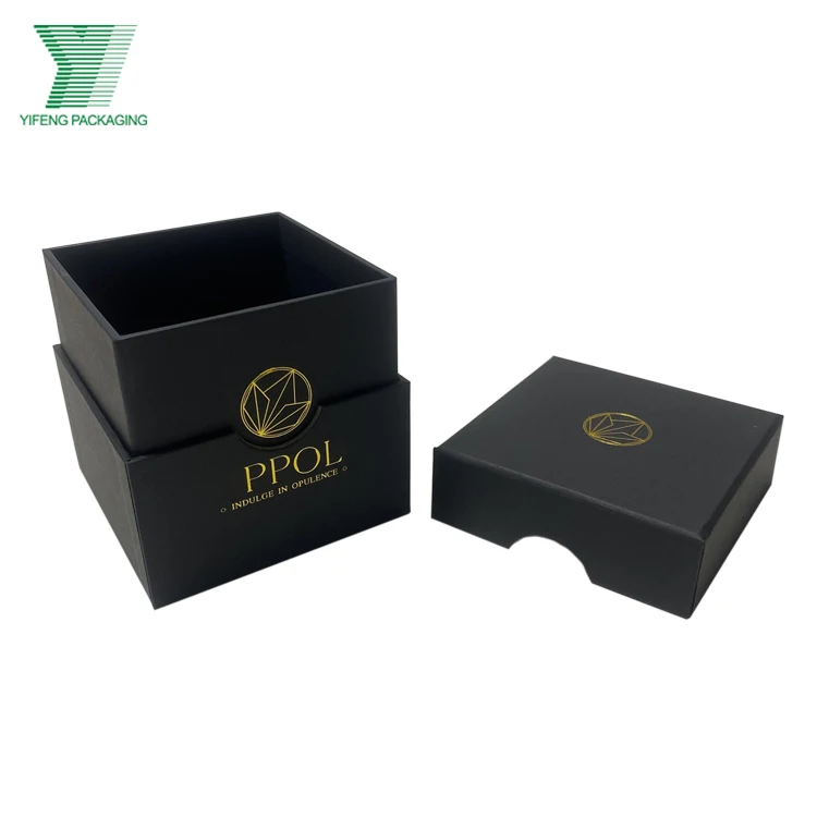 Customized design luxury cardboard packaging candle jars with lid and logo gold foil candle set paper gift box