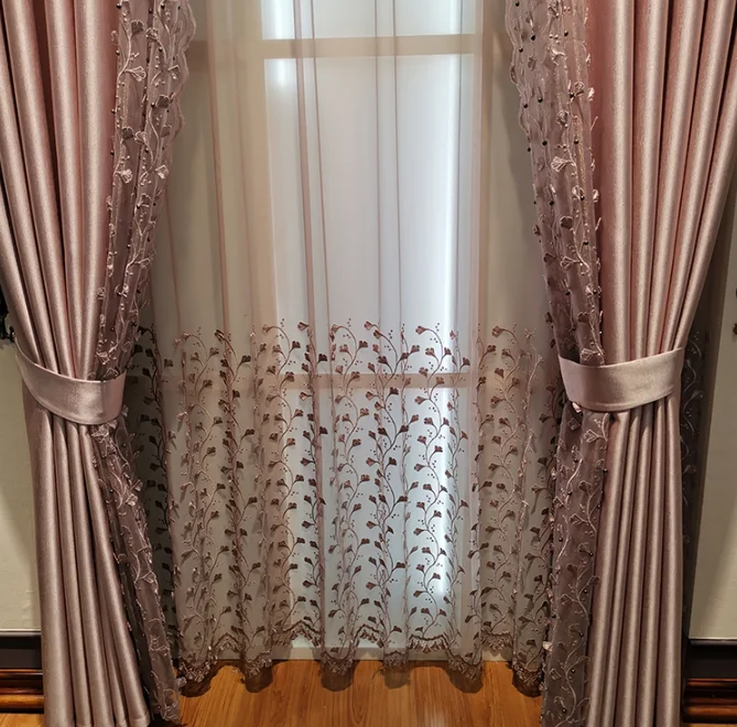 Light Luxury French Silver Luxury Curtain Model Room Curtain