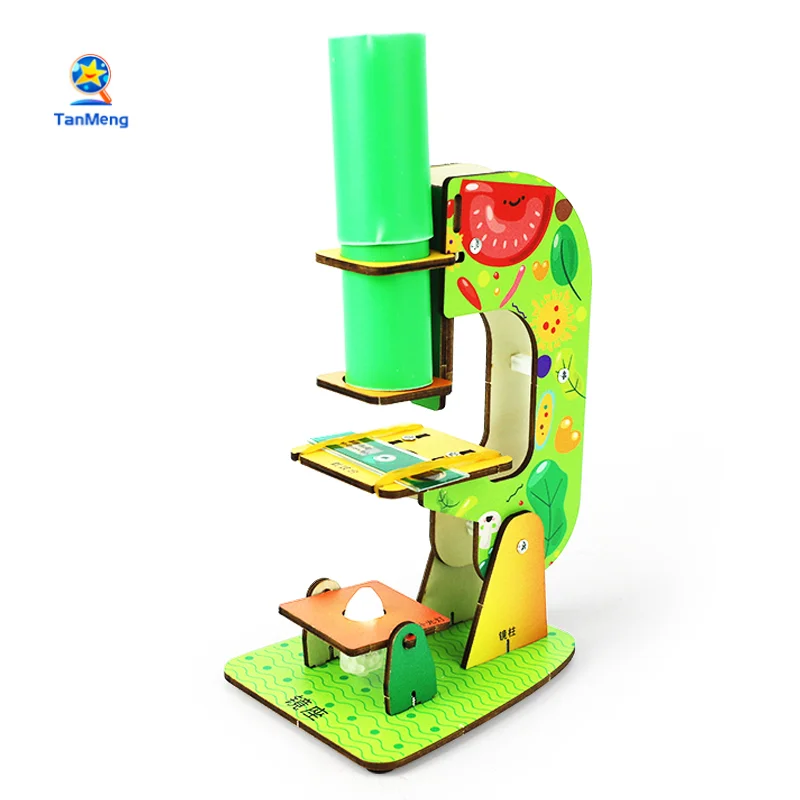 Handmade Microscope Science Experiment Assembling Stem Toys Educational Kits Baby Toy