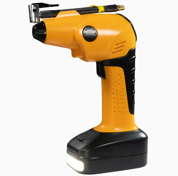 Portable 12v cordless air pump digital tire inflator lithium battery operated emergency LED air pump