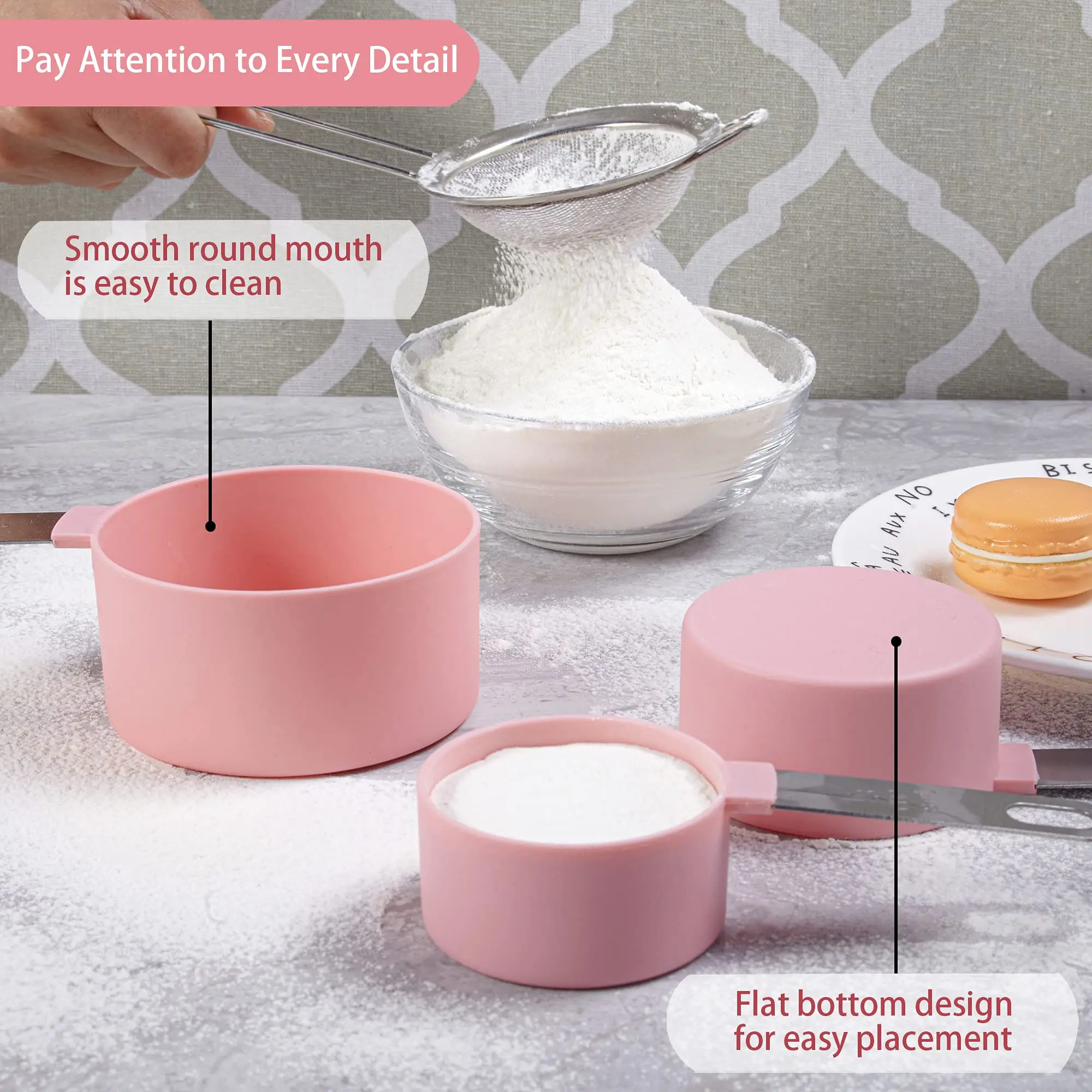 9pcs Silicone Measuring Spoons Set Folding Funnels Stainless Steel Digital Measuring Cups and Spoons Set for Kitchen