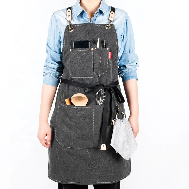 CHANGRONG Custom new men women Cafe Bar Restaurant Kitchen canvas Apron