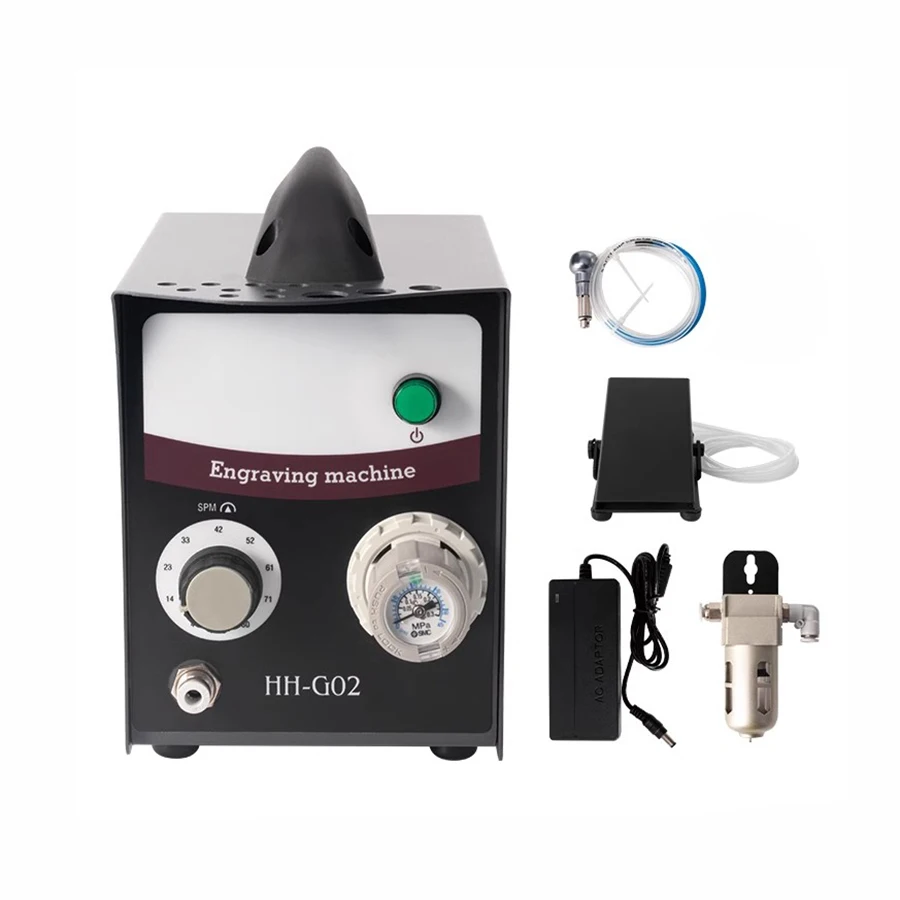 HH-G02 High Quality Single-Head 110V/220V Pneumatic Engraving Machine Micro-Setting Reel Bead Edge Carving for Jewelry