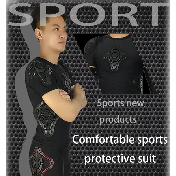 Safe Guard Sports Padded   Compression  Protective T-Shirt Pants Suit for Football Basketball  Extreme Sports