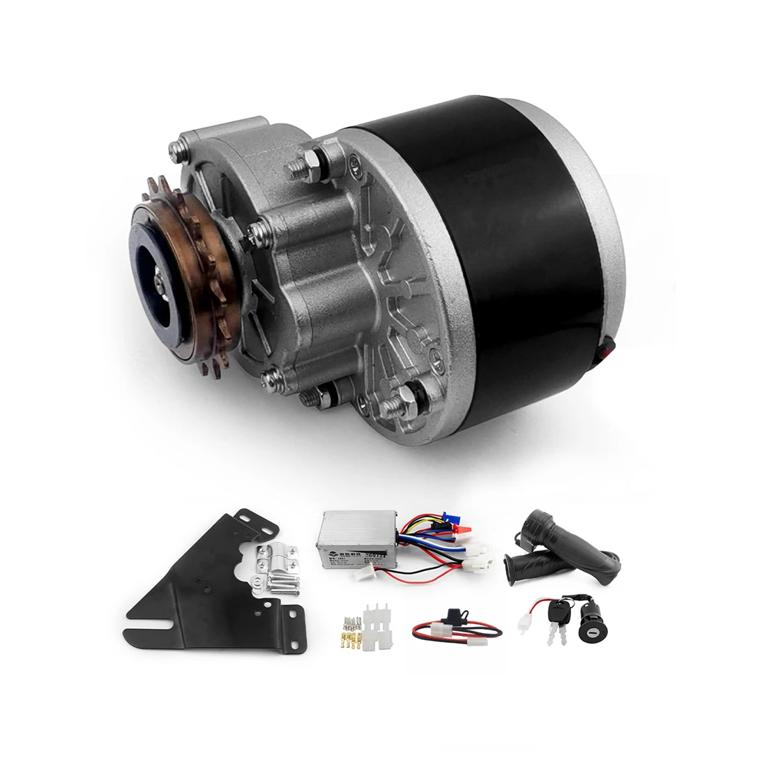 diy 24V 250W 16 teeth Flywheel Sprocket Gear electric motor for bicycle 24v with Throttle Handle Key Switch