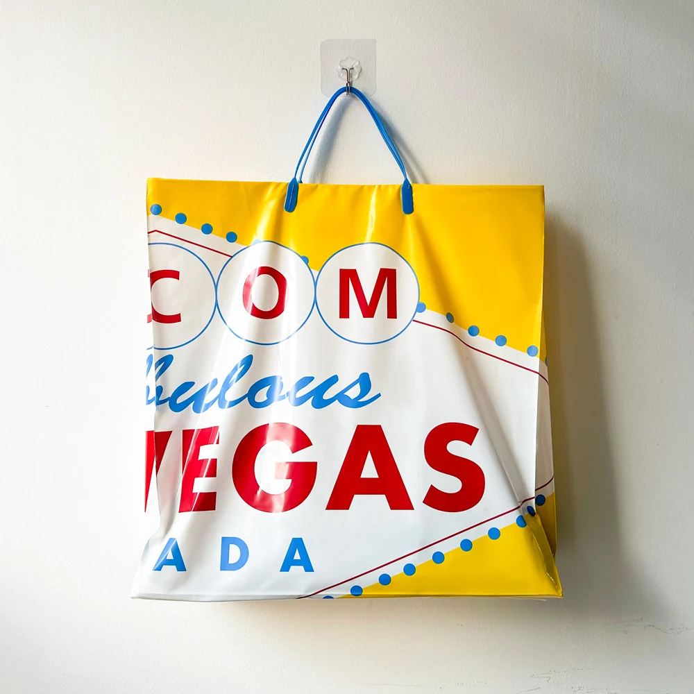 Custom Poly Bag Soft Loop Handles LDPE/HDPE Tote Shopping Plastic Bag with own logo for Clothing Packaging