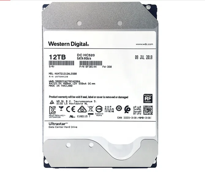  HUH721212ALE600 12 ТБ 7200 об/мин Sata-6gbps 256mb буфера 512e Ise 3 5 дюймов гелий платформа предприятия жесткого