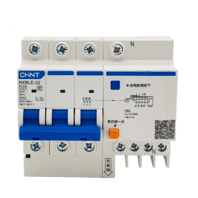 China Professional Sale Rcbo Rccb Chnt Mcb Electrical Miniature Circuit Breakers Types 1p 2p 3p 4p Disyuntor