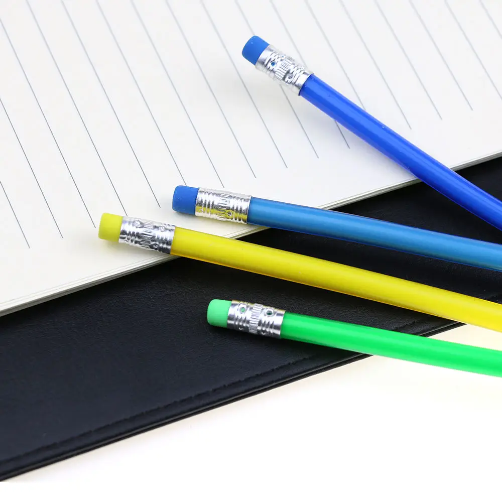 DASHENG Promotional 18cm Soft PVC HB Pencil Funny Bendable Standard Pencil DIY No Wood Non-toxic Flexible Pencil for Children