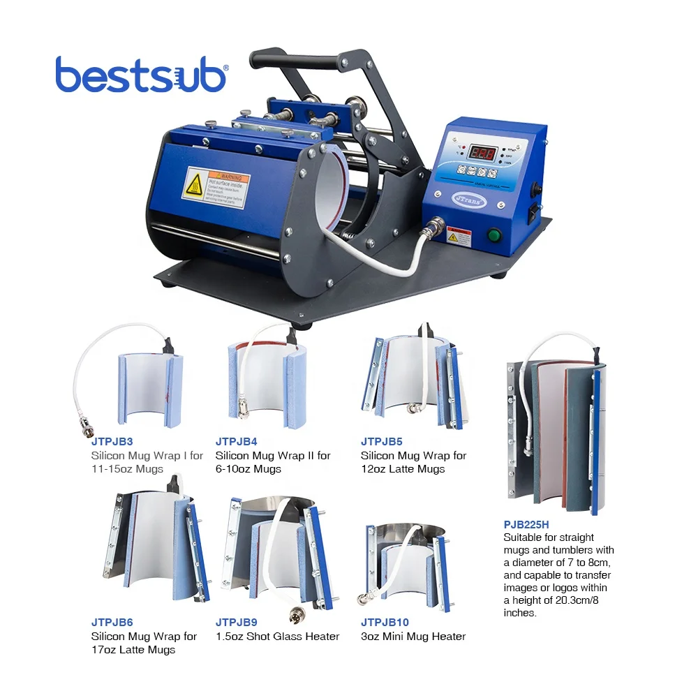 Bestsub Wholesale Sublimation Tumbler Press Digital 7 in 1 Heat Press Machine for 20oz Skinny Tumbler Press