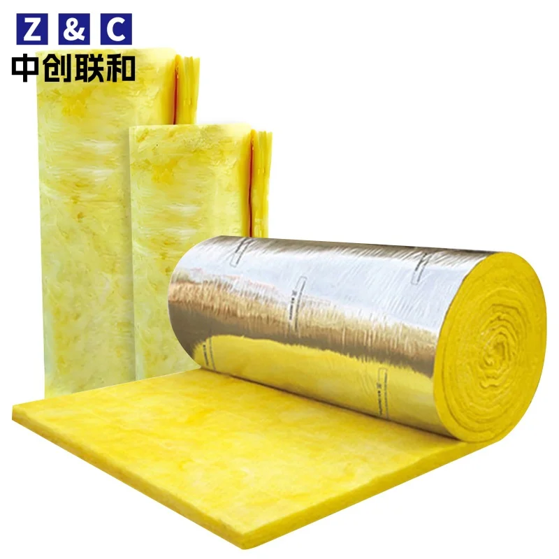 Good Quality 50mm Thickness 80kg m3 Aluminum Foil Glass Wool Insulation Board Soundproof Fiber Glass Wool Blanket