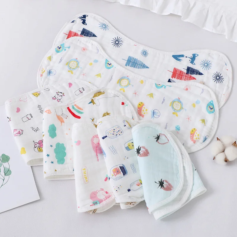 Bamboo baby bibs cotton 8 Layers Cotton Muslin Burp Cloth Printed Wholesale Baby Bib